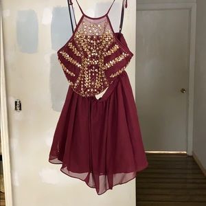 Maroon Two-Piece Homecoming Dress